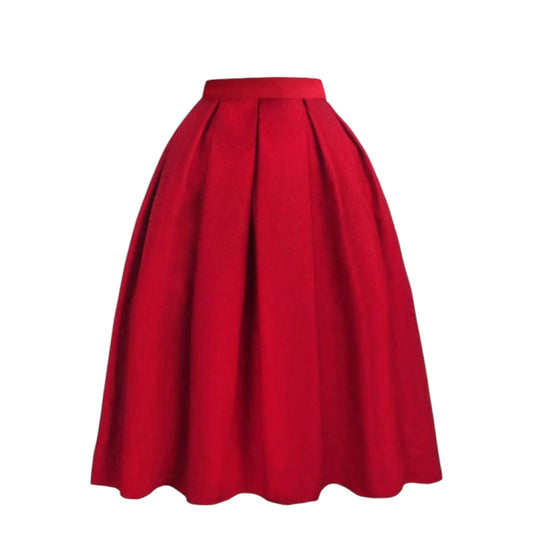Falda midi roja