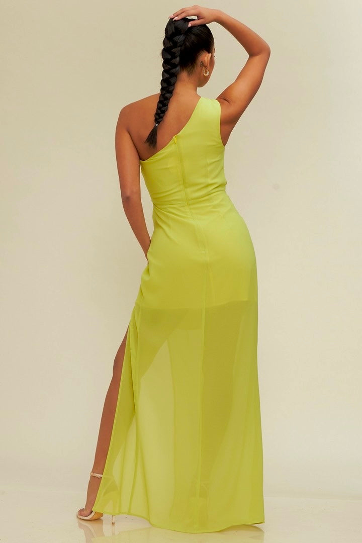 Vestido drapeado en cintura