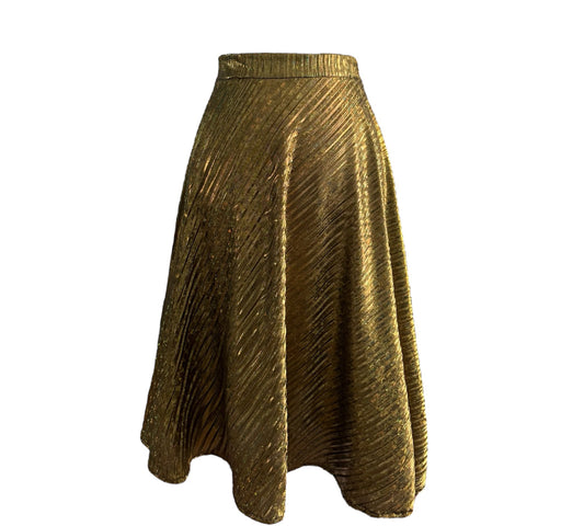 Falda midi dorada