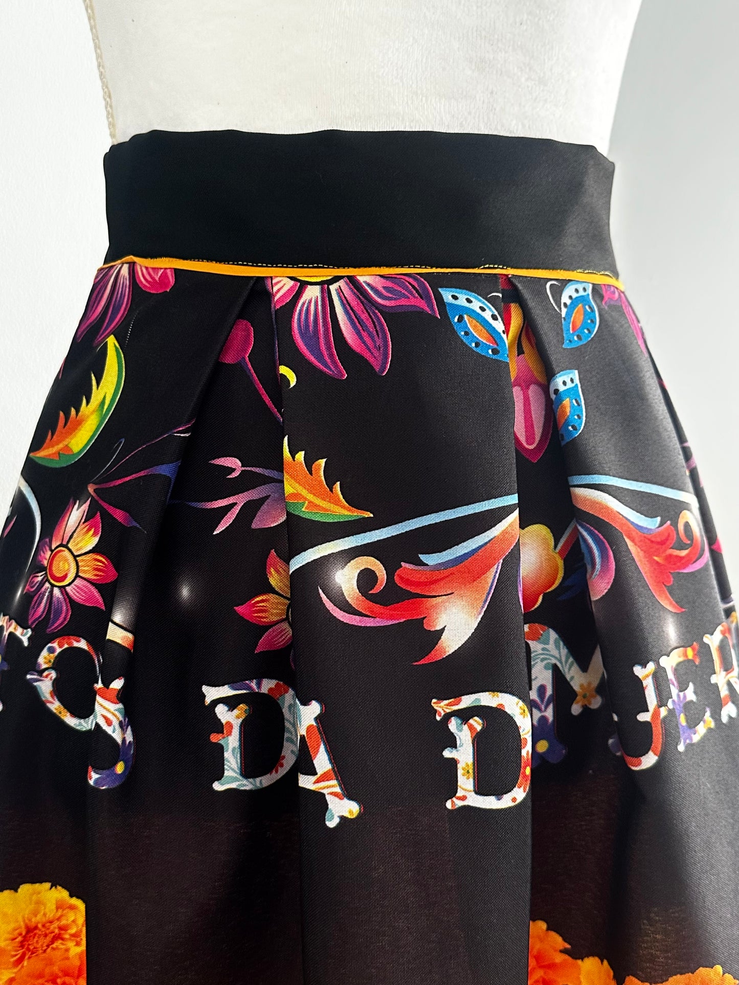 Falda midi día de Muertos