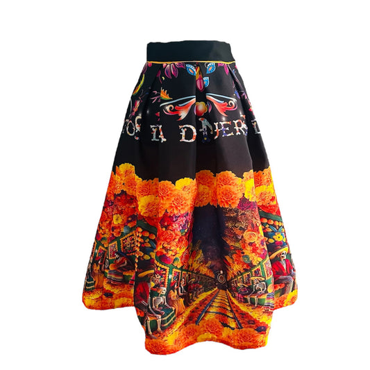 Falda midi día de Muertos