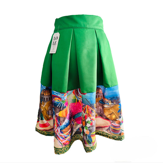 Falda midi viva México