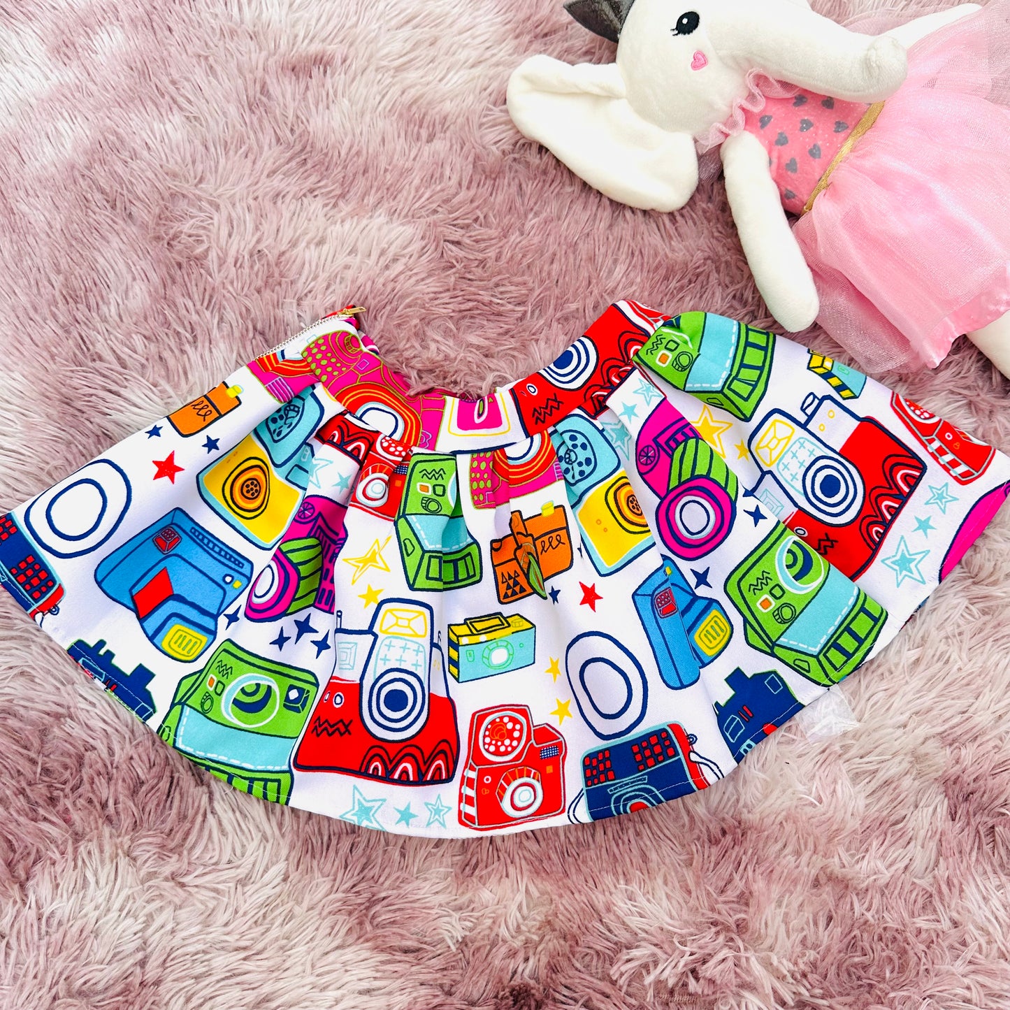 Falda con diseño de cámaras para niñas