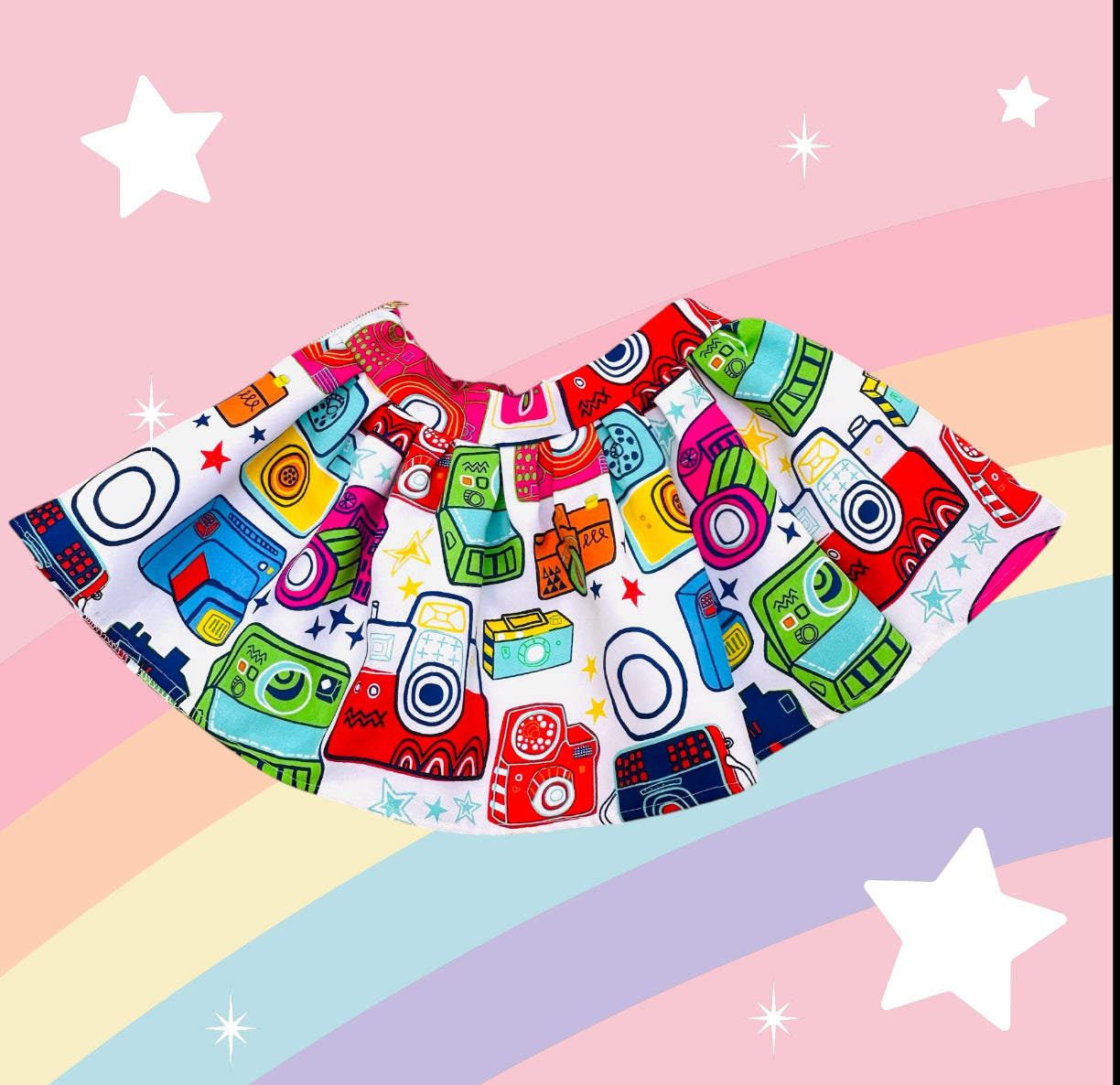 Falda con diseño de cámaras para niñas