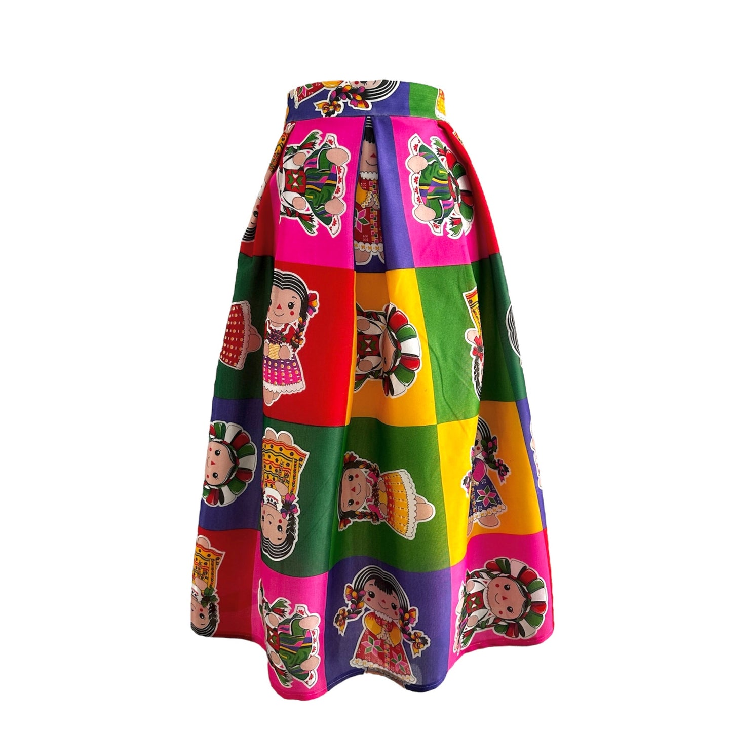 Falda midi con diseño de muñeca Lele