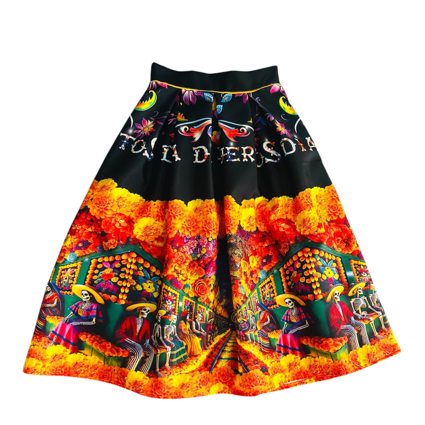 Falda midi día de Muertos