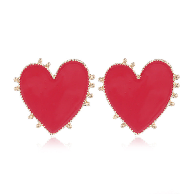 Aretes rojos en forma de corazón ♥️