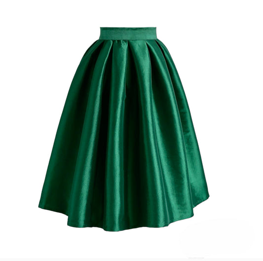 Falda midi verde