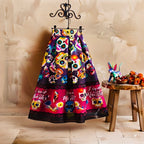 Falda midi de calaveras