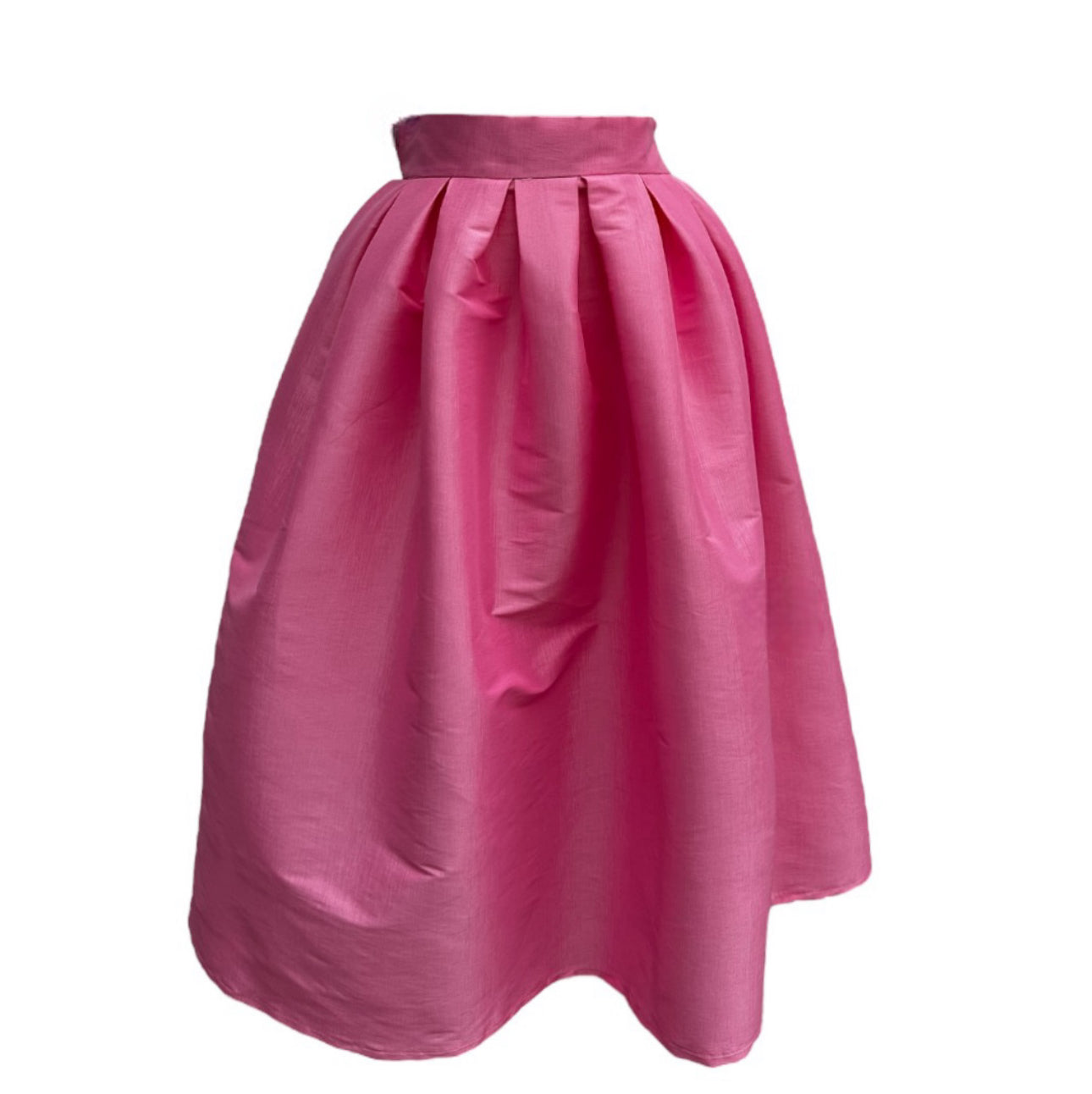 Falda midi rosa pastel