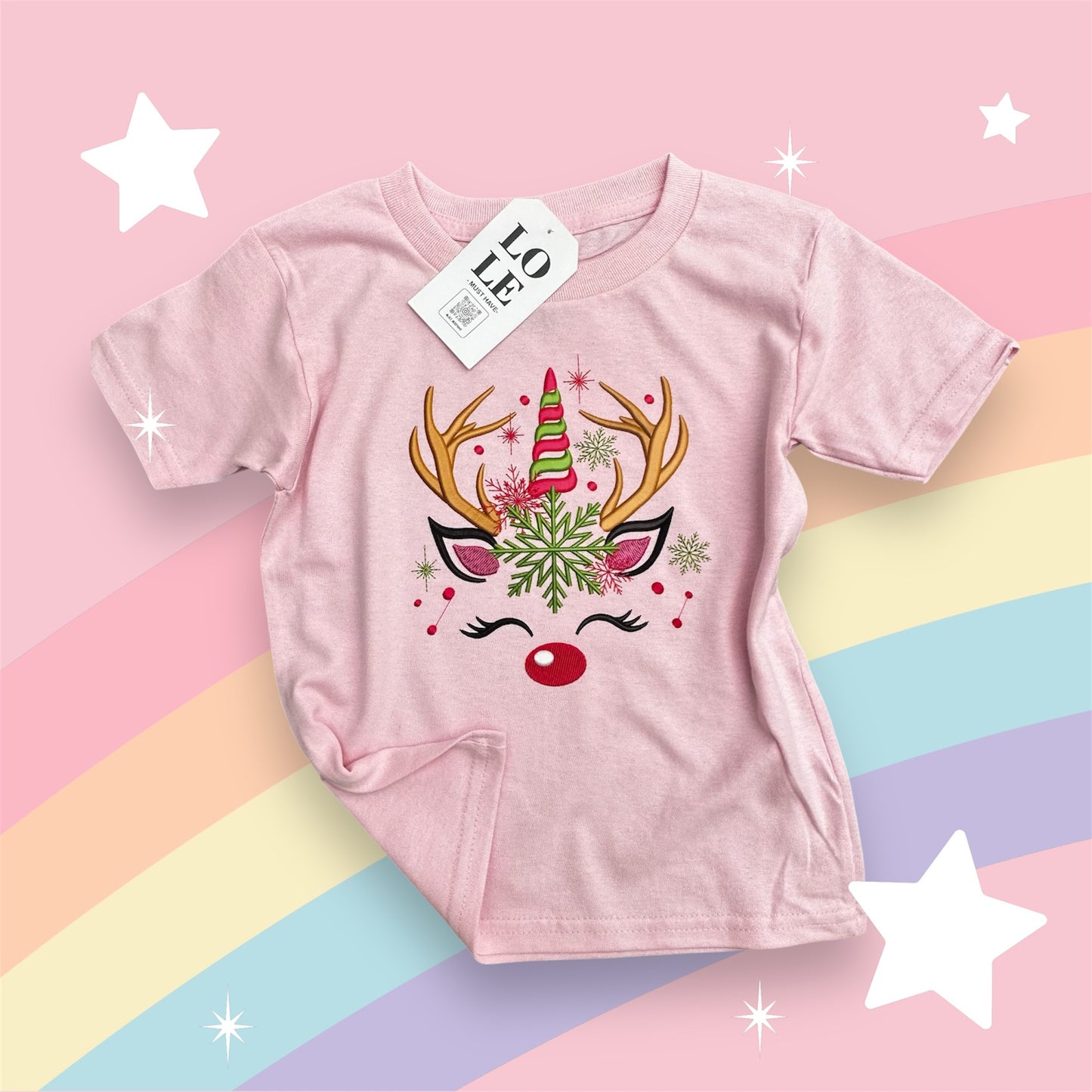 T-shirt kids Pink reno 🦌 ✨