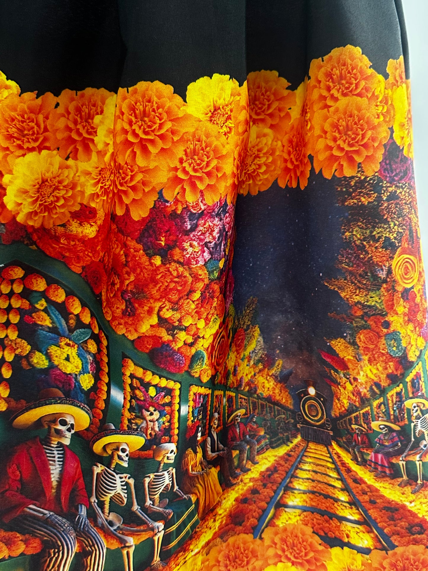 Falda midi día de Muertos