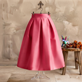 Falda midi rosa