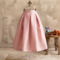 Falda midi rosa